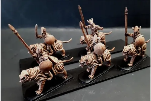 Delvian Cavalry with Lance & Shields on Heavily Armored Tiger (16 figures)