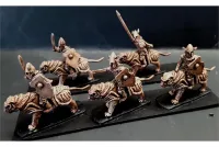 Delvian Cavalry with Swords & Shields on Heavily Armored Tiger (16 figures)