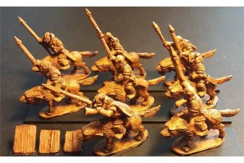Orcian Wolf Cavalry with Spears Heavily Armored (16 figures)