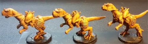 Scalian Cavalry with Spears and Shields on Lightly Armored Chameliex (16 figures)