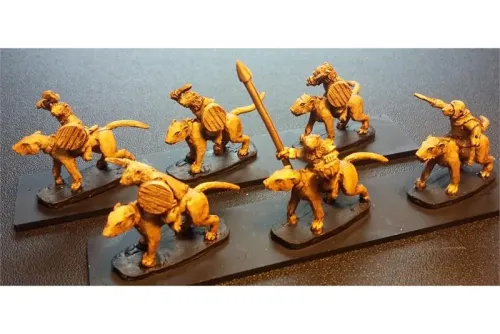 Vermian Cavalry with Swords and Shields on Unarmored Ratweillers