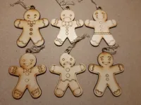 Set of 6 plywood Gingerbread Men